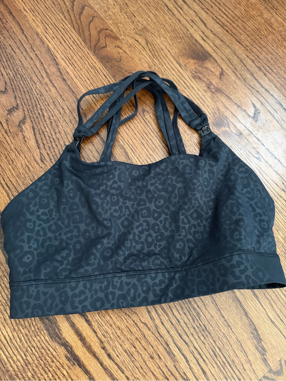 Black Leopard Print Strappy Bralette — Women’s Intimates